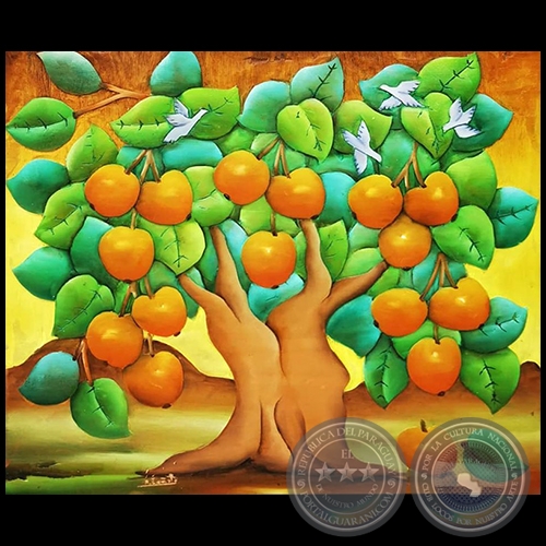 Árbol de Vida - Xilopintura de Andrés Cañete